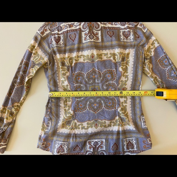 Etro small 38 button down top geometric multicolor - Picture 6 of 10